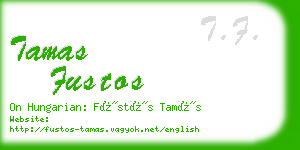 tamas fustos business card